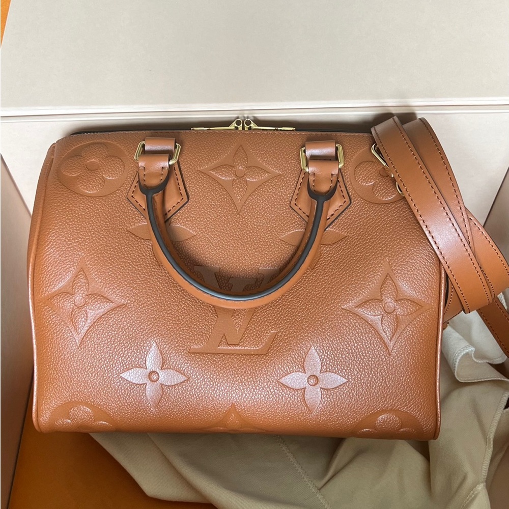 LV Speedy - cognac- empreinte